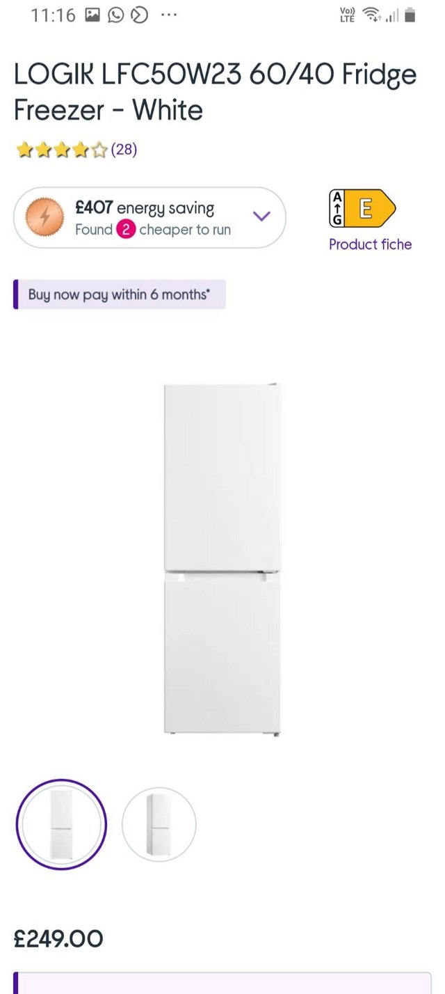 Preview of the first image of Brand new fridge freezer.