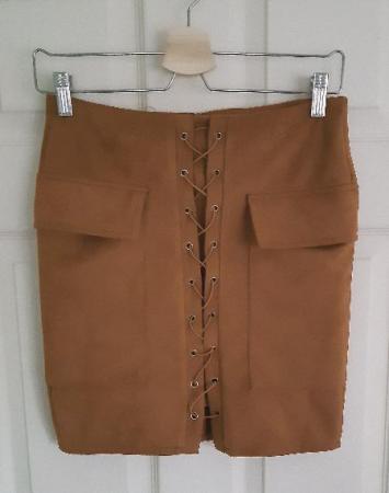 Image 1 of Lovely Ladies Ochre Mini Skirt - Size S
