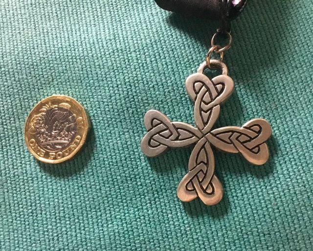 Preview of the first image of Cornish tin Celtic pendant - St Justin.