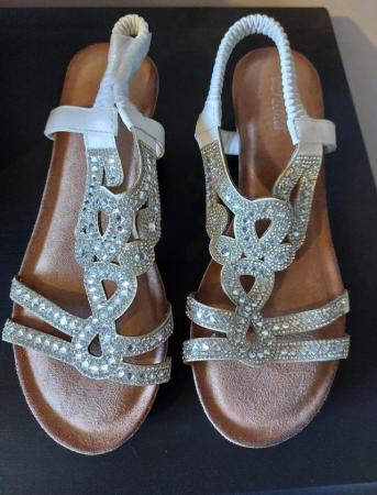 Image 2 of Prisska silver sandals size 6