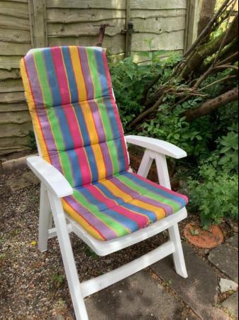 Image 1 of Reclining white sun lounger