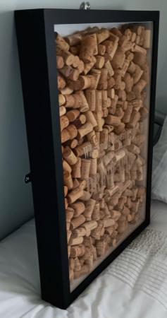 Image 2 of Wine corks in box frame with etched-style message