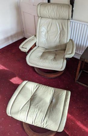 Image 2 of Stress less Recliners and footstools - vintage