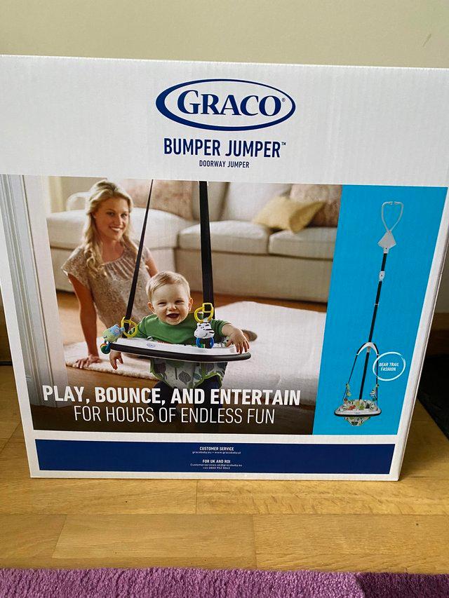 Preview of the first image of New unopened Graco Bumper Jumper still in sealed box.