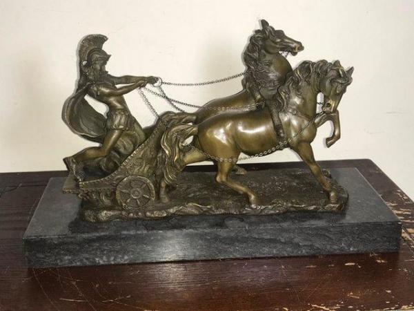 Image 13 of The Chariot racer in hot caste bronze & marble
