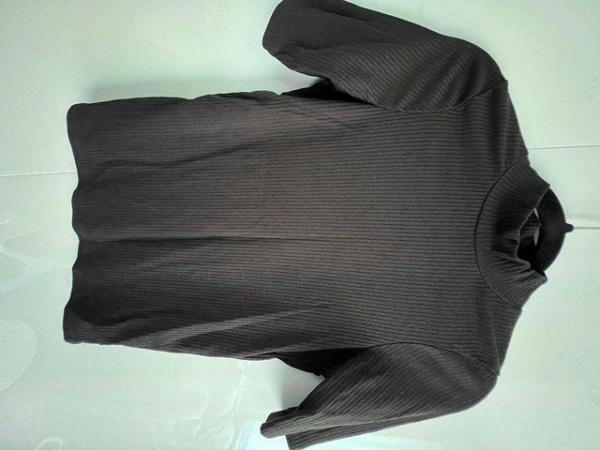 Image 1 of Black high neck ribbed top size 6