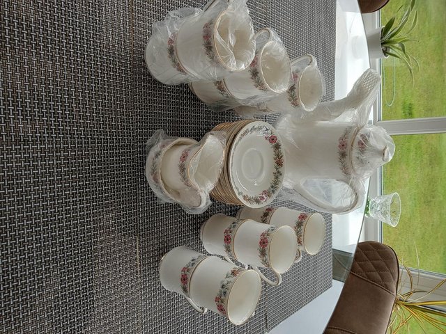 Preview of the first image of Royal Doulton/Paragon Belinda Coffee Set.