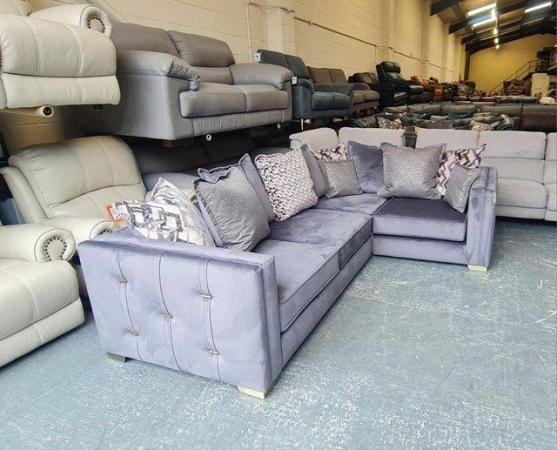 Image 8 of Titan corner sofa in Festival Steel/Grey Mix fabric