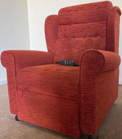 Image 1 of LUXURY ELECTRIC RISER RECLINER TERRACOTTA CHAIR CAN DELIVER