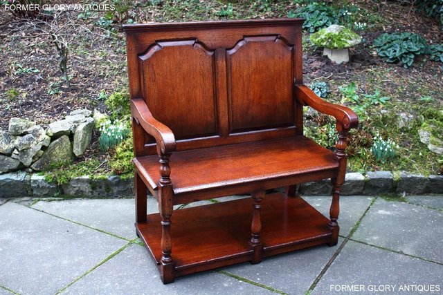 Image 40 of A TITCHMARSH AND GOODWIN TAVERN SEAT HALL SETTLE BENCH PEW