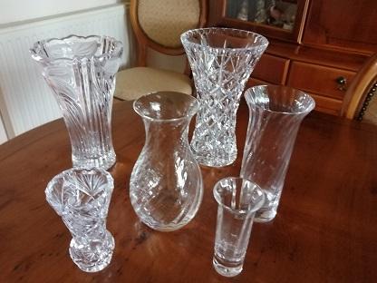 Preview of the first image of Selection of five different glass vases.