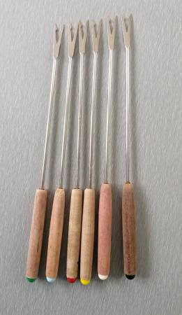 Image 19 of 2 Sets of Stainless Steel Fondue Forks/Skewers.