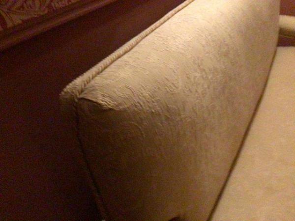 Image 2 of Creamy gold antique French style sofa.