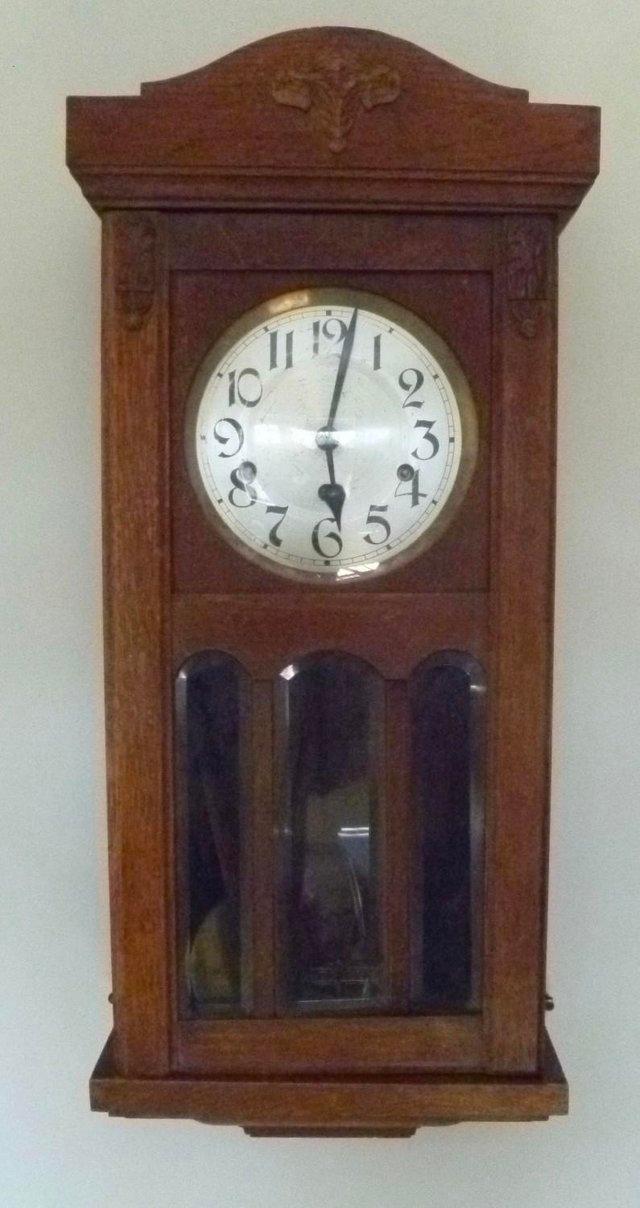 Preview of the first image of Antique Oak Wall Clock Westminster Belper Restoration.