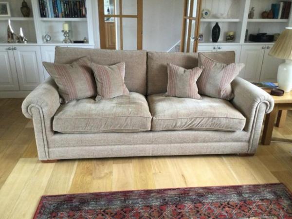 Image 3 of 2x PARKER KNOLL GRAND SOFAS, LEATHER CHAIR & FOOTSTOOL