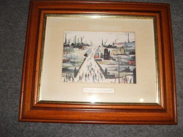 Image 2 of L.S.Lowry Print. Canal Bridge. In wood frame. Good condition