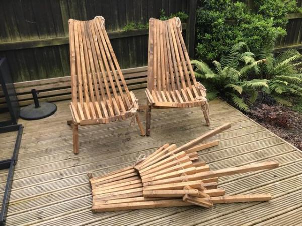 Image 2 of Wooden Garden chairs, Upcycled