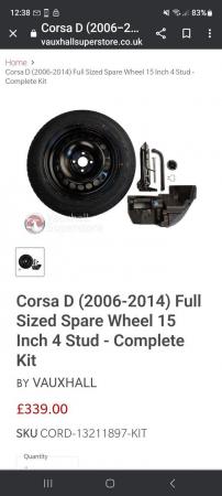 Image 2 of Vauxhall Corsa D Spare wheel set