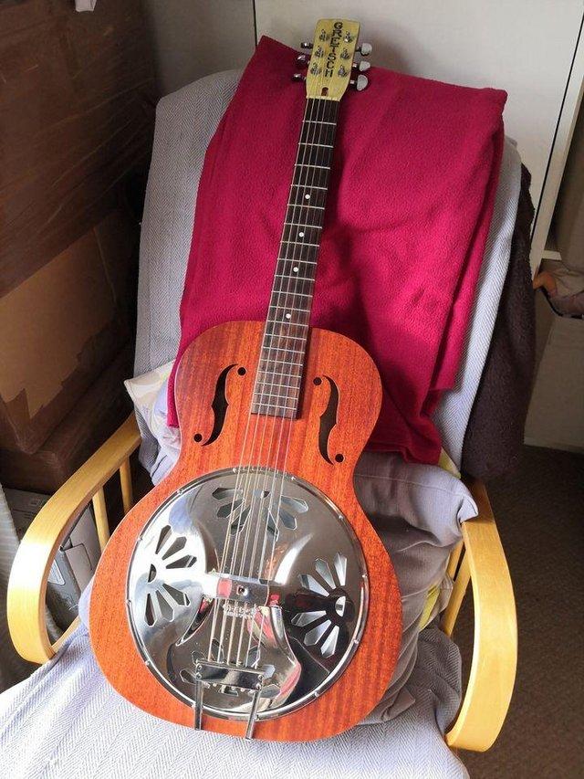 Preview of the first image of Gretsch G9200 Boxcar Resonator, Round Neck, Natural.
