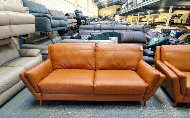 Image 6 of Fellini Alaska Brittany tan leather 3+2 seater sofas