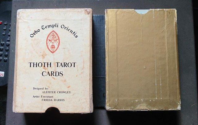Image 1 of Thoth Tarot Pack. Early White Box With Gold Inner Box