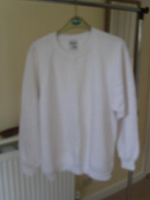 Preview of the first image of White "Jerzees 762" bowls sweater.