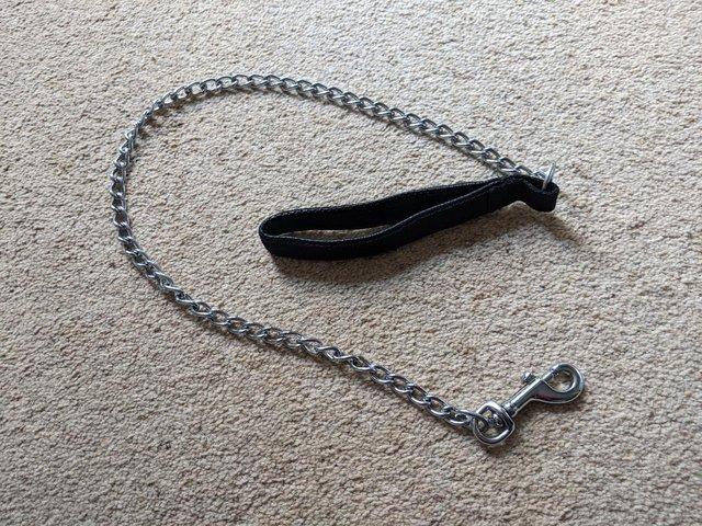 Preview of the first image of Chain lead for dogs (anti chew) heavy duty approx 105cm long.