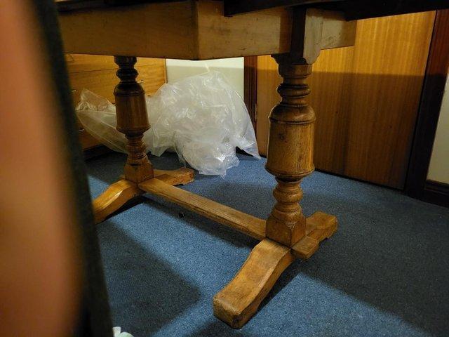 Preview of the first image of Antique Solid Oak Extending Refectory Dining Table.