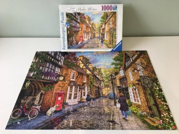 Image 3 of Ravensburger 1000 jigsaw piece titled Meadow Hill Lane.