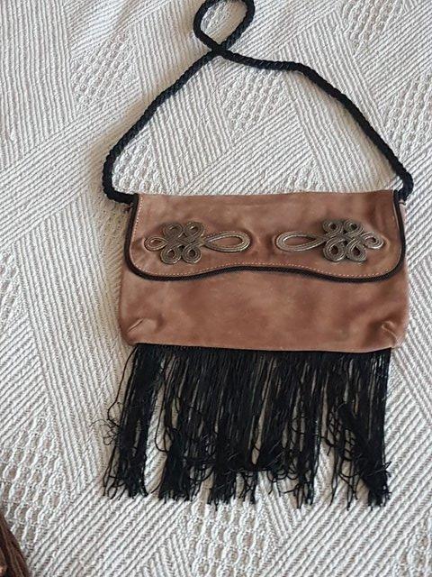 Preview of the first image of Vintage - suede shoulder-bag Circa 1975.