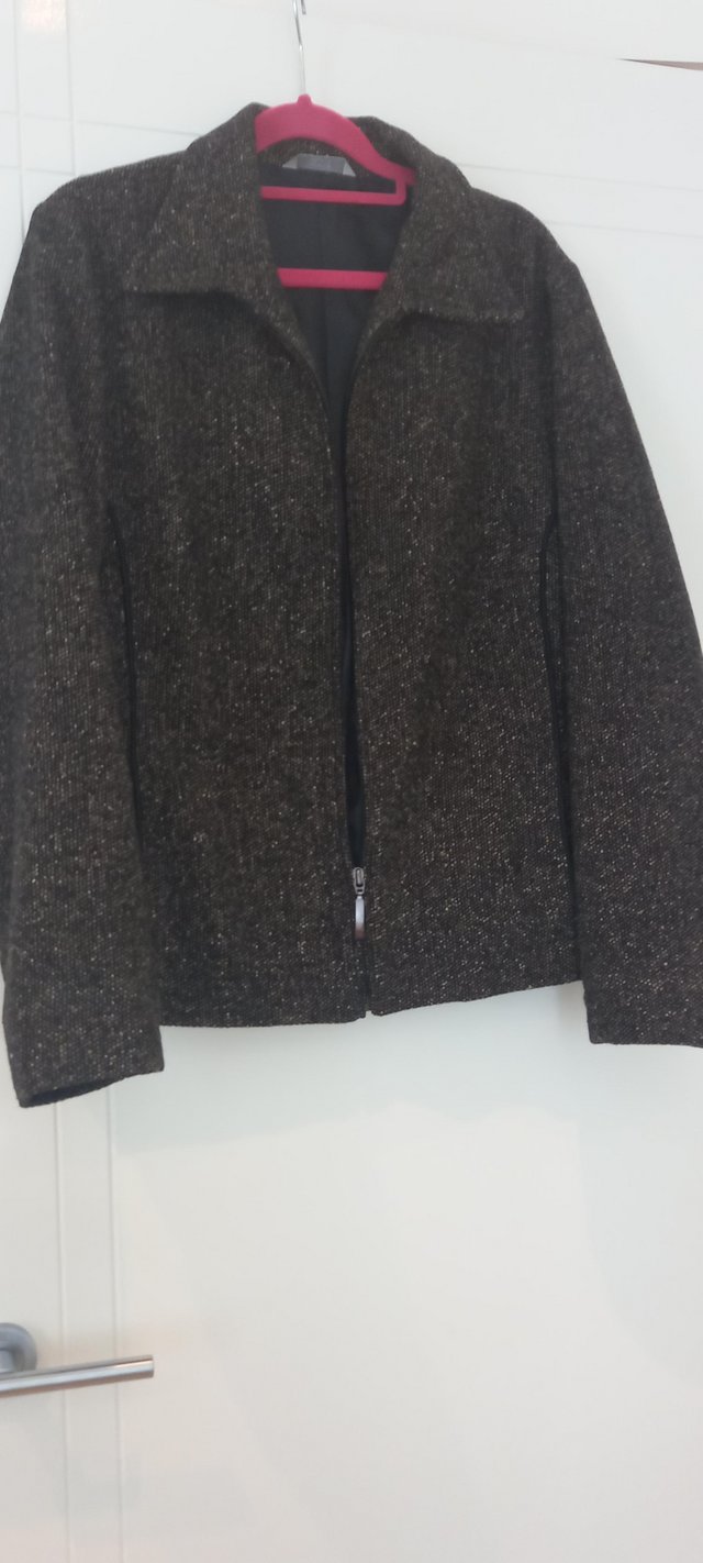 Preview of the first image of M&S casual, zipped flecked wool Jacket size 16.