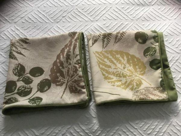 Image 5 of leaf / fern print cushions. ( pair)