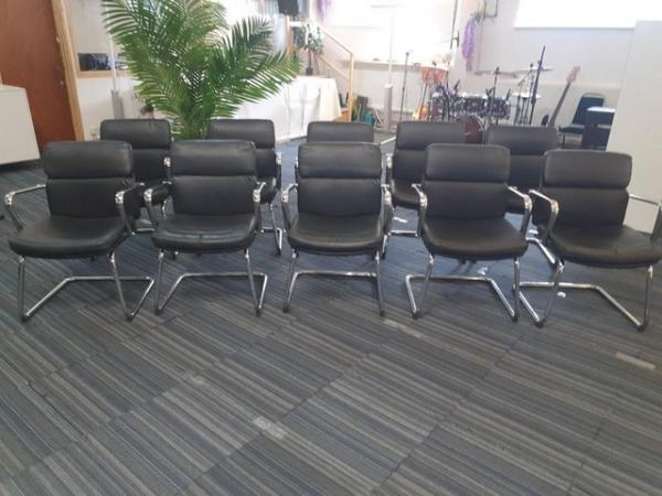 Image 6 of Eames style Office Faux Leather Dark blue Conference meeting