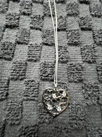Image 3 of Heart Pendant Sterling Silver Chain