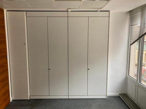 Image 1 of Lockable 4 door white office tall double cupboards/storage