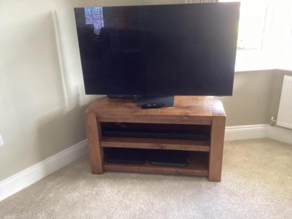 Image 2 of Dark oak corner tv stand up to 55”