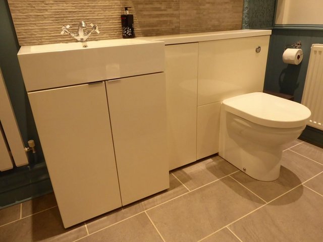 Preview of the first image of WHITE BATHSTORE VANITY UNIT AND WC.