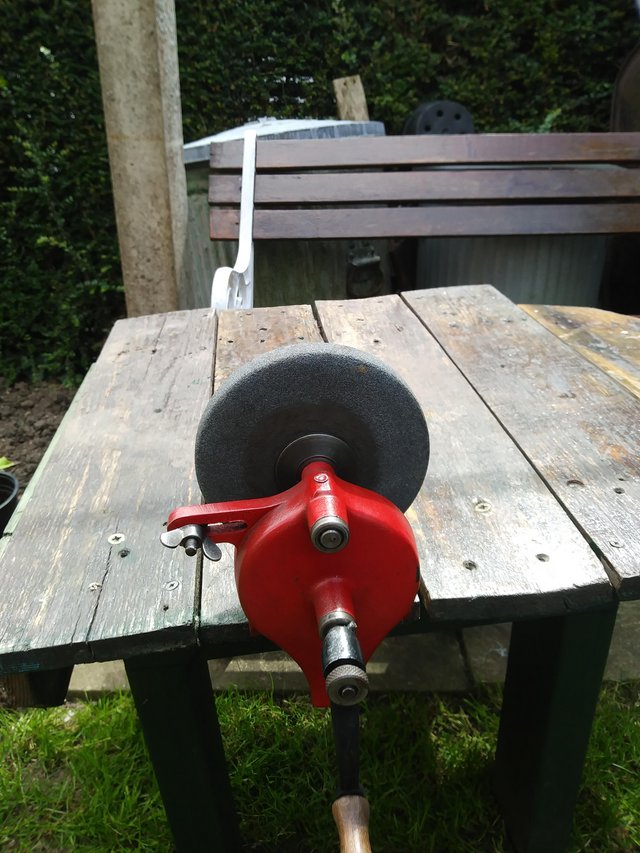 Preview of the first image of Vintage Hand operated Grinding Wheel.