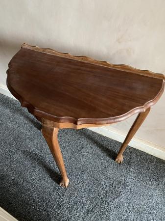 Image 2 of Wooden Half Circle Console Table