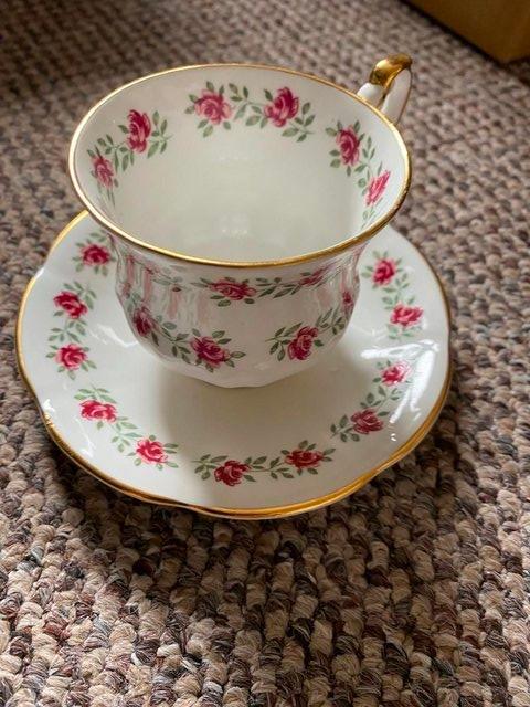 Preview of the first image of Vintage Rosina Bone China cup and saucer.