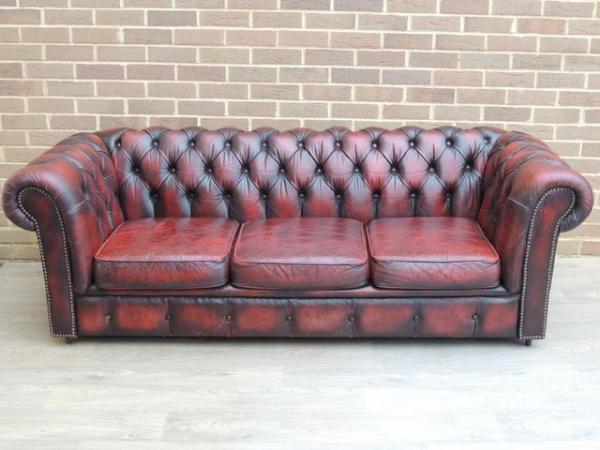 Image 3 of Chesterfield 3 seater Vintage Sofa (UK Delivery)