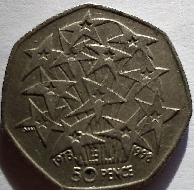 Preview of the first image of UK entry to EEC 50p Coin in very good condition.