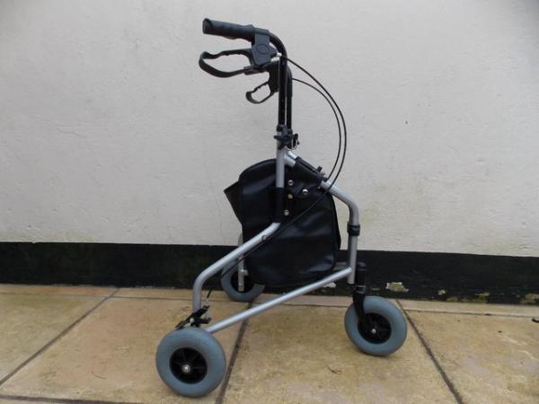 Image 1 of Aidapt 3 Wheeled Tri Walker Mobility Rollator With Brakes &