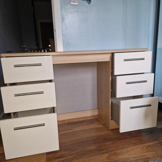 Preview of the first image of Large Dressing Table with 6 Drawers.