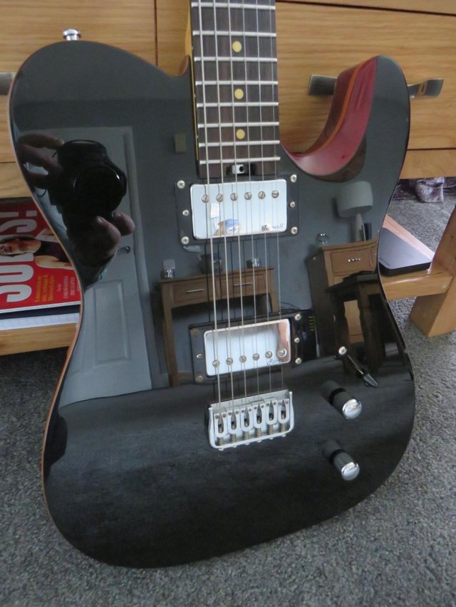 Preview of the first image of Harley Benton Fusion-T HH HT Tele Black.