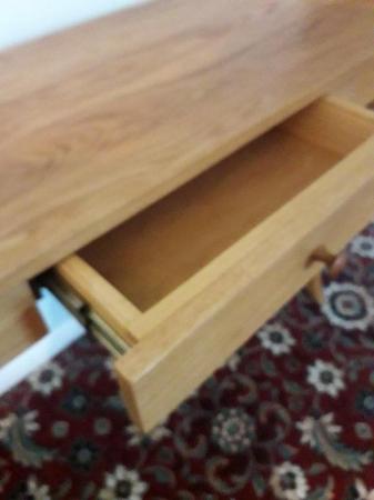 Image 3 of Oak hall/console table with drawer