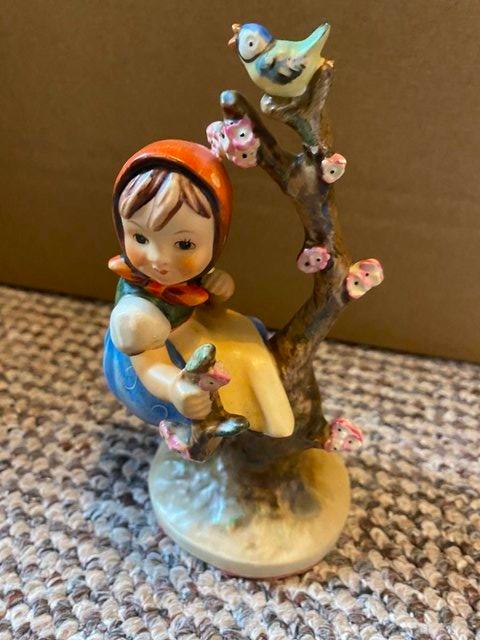 Preview of the first image of Vintage Hummel Figure Girl in apple blossom tree.