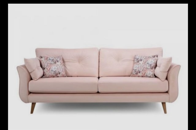Preview of the first image of DFS pink blush 2 and 4 seater sofa.