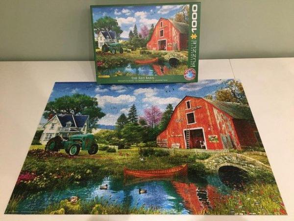 Image 1 of Eurographics 1000 piece jigsaw titled The Red Barn.