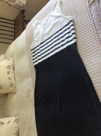 Image 3 of Long dress for summer nautical blue white